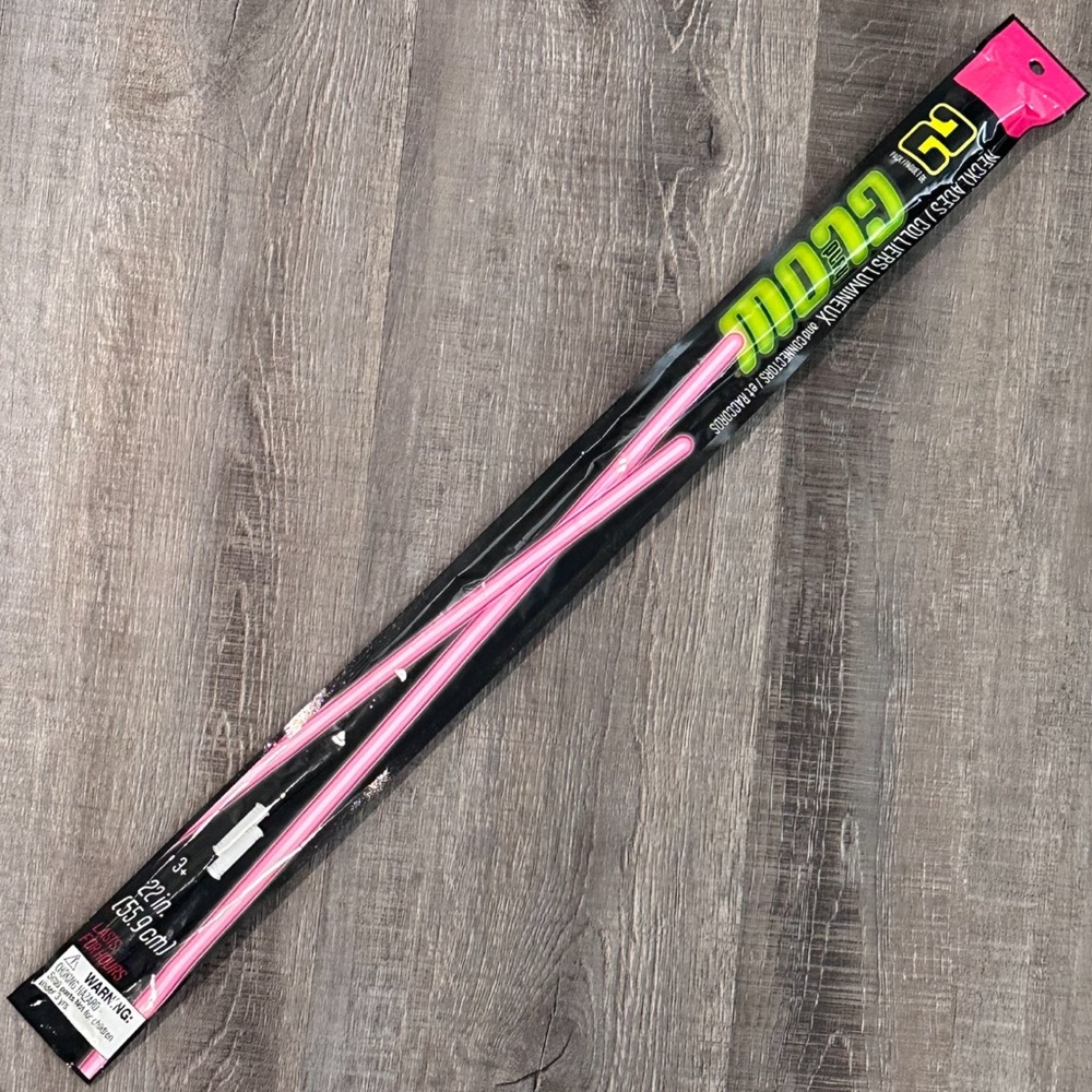 💞 Set of 2 - 23” Adult Sized Pink Glow Rave Necklaces